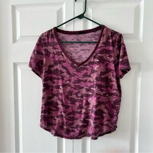 ATM Anthony Thomas Melillo slub burgundy camo tee shirt sz L short sleeve